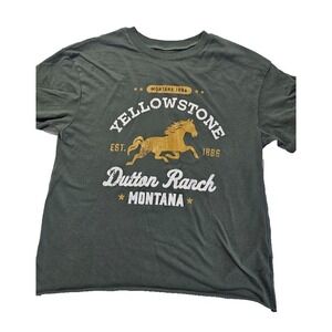 Yellowstone T Shirt Top Women's Medium Green Dutton Ranch Montana